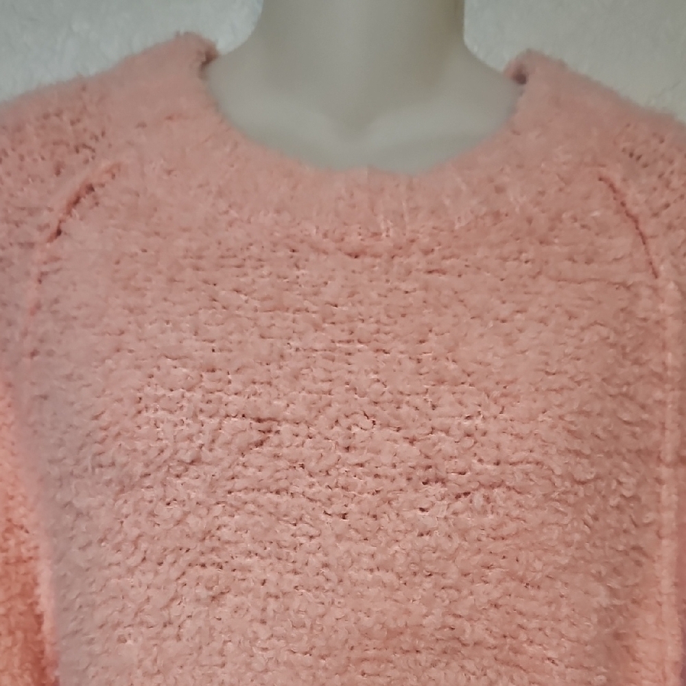 Free People | Women's Pink Teddy Wool Blend Crew Neck Oversize Tunic Sweater XS